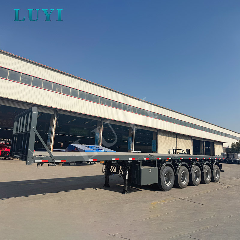 Semi-reboque plano de 5 eixos para transporte de contêineres de 13,6M