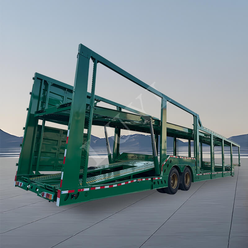 Reboque de transporte de veículos de 2 eixos, semi-reboque de transporte de automóveis