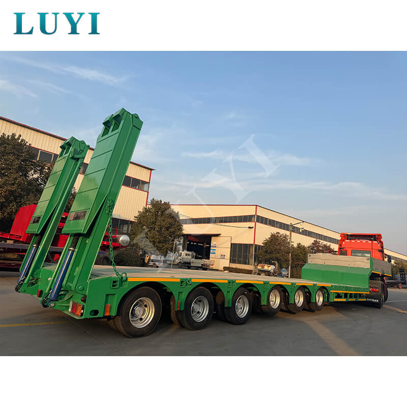 Fabricado em Shandong, China! Semirreboque baixo de 6 eixos Luyi enviado para o Sudão
