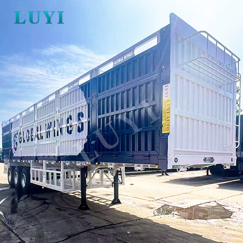 Semirreboques de estaca de 3 eixos enviados para o Uzbequistão