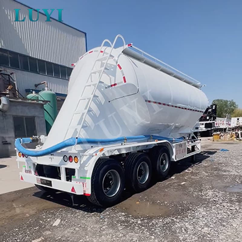 Semirreboque tanque de pó 27CBM para transporte de cimento, cinzas volantes e granel seco
