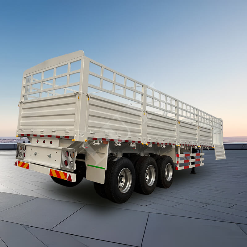 Semi-reboque do aparador de 3 eixos e 1,5 metros para transportar semi-reboque multifuncional de 80 toneladas com parede lateral Semi-reboque do aparador de 3 eixos e 1,5 metros para transportar semi-reboque multifuncional de 80 toneladas com parede lateral