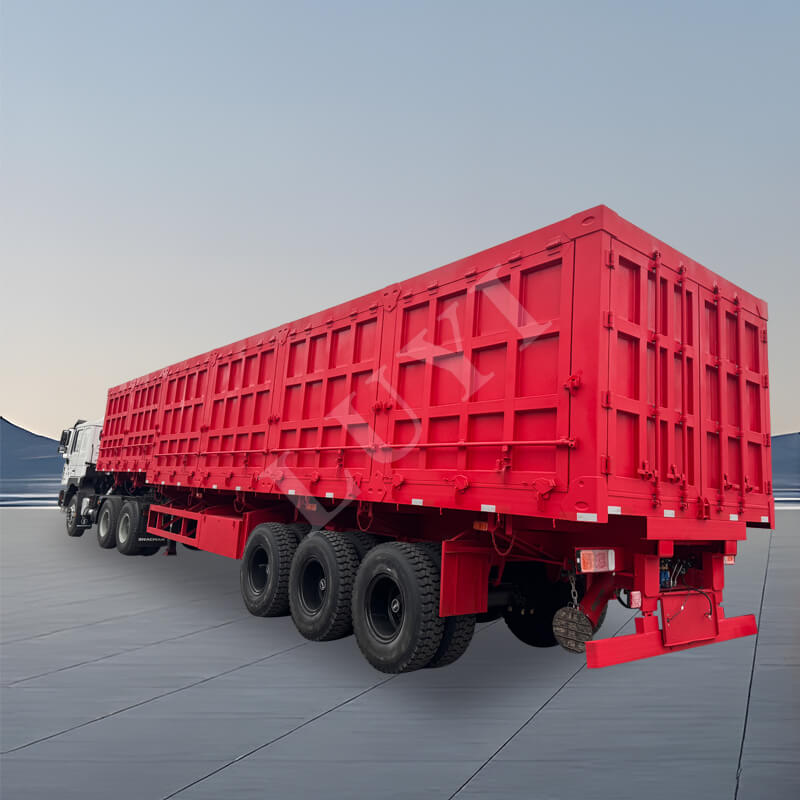 Semirreboque de parede lateral basculante de 3 eixos de 60-80 toneladas