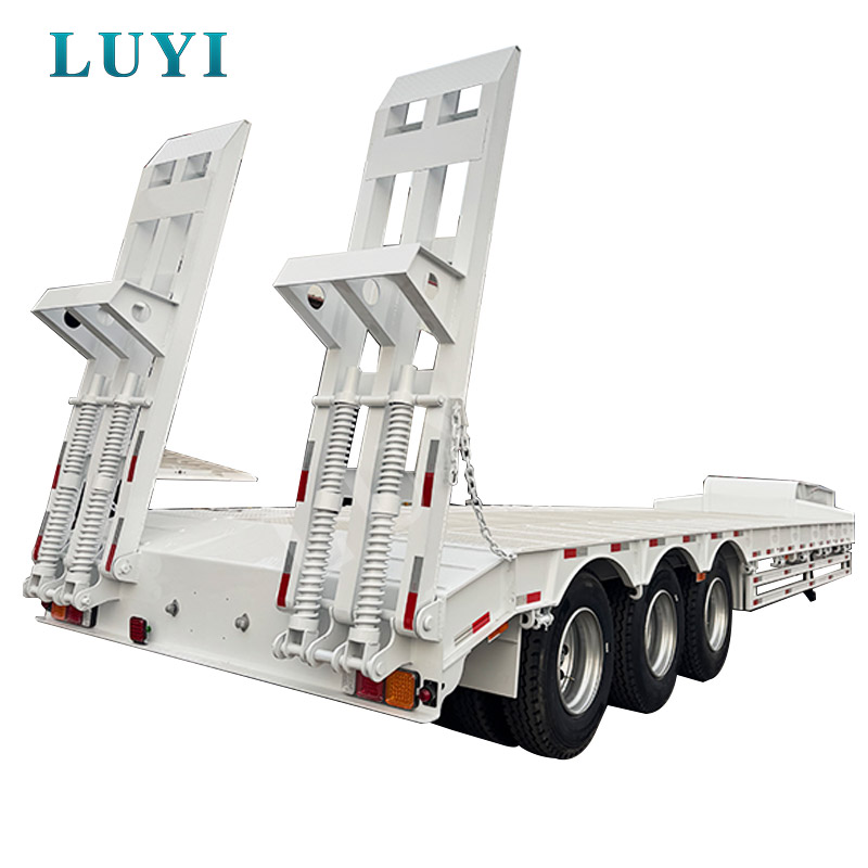 Transporte de escavadeira de 3 eixos 40 Ton Lowboy Lowbed Trailer