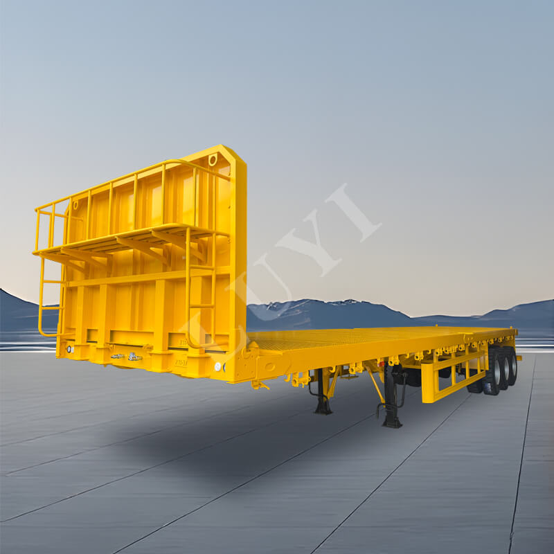 Semi-reboque plano de 3 eixos com capacidade de carga de 40 toneladas