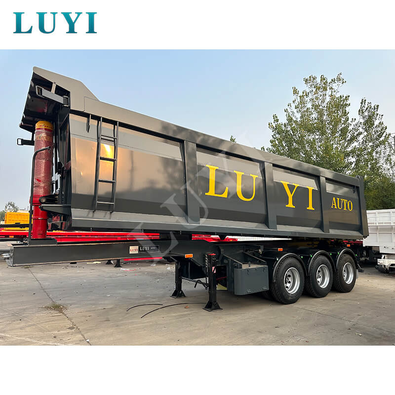 Venda semi-reboque hidráulico basculante traseiro de 3 eixos