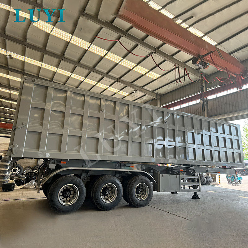 Semi-reboque basculante traseiro de 3 eixos (reboque basculante final) para transporte de material a granel