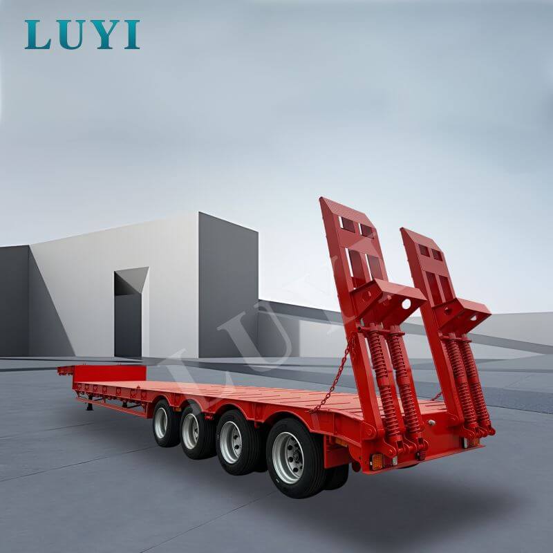 Semirreboque baixo pescoço de ganso de 4 eixos e 60 toneladas