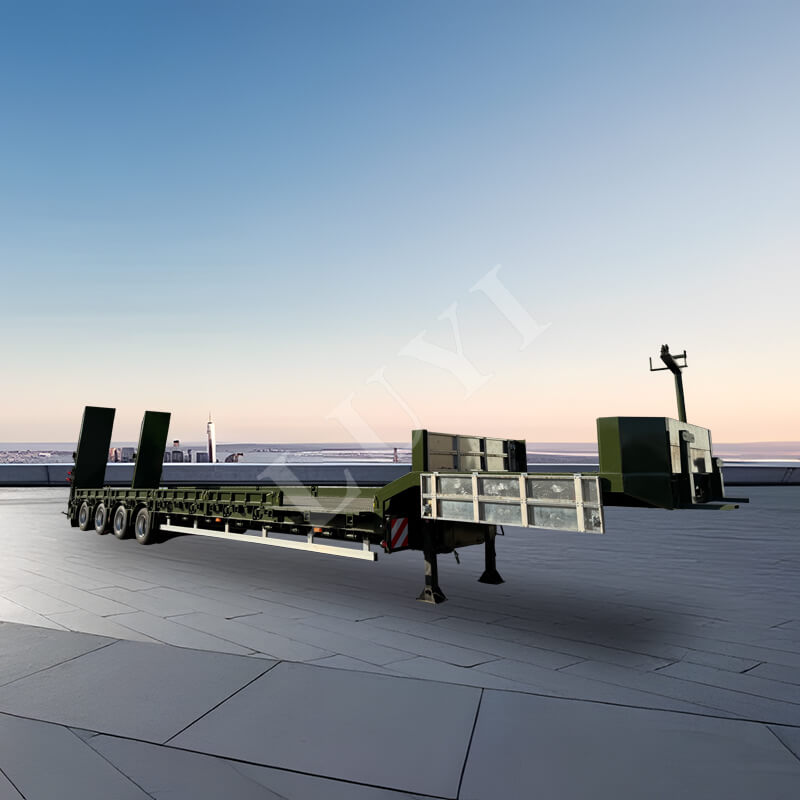 Semirreboque gooseneck lowboy de 4 eixos e 60 toneladas
