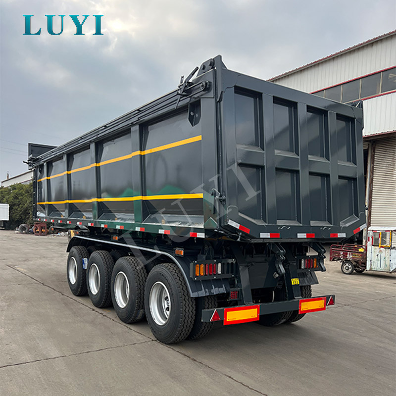 Semirreboque basculante traseiro de 4 eixos para transporte de materiais a granel