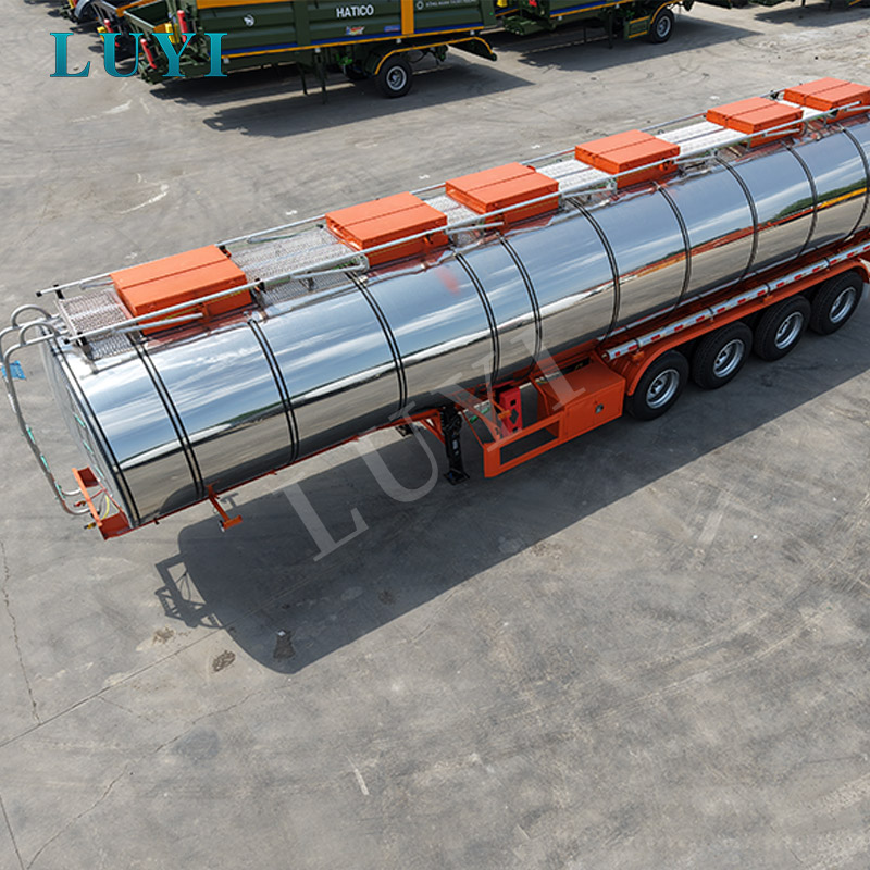 Semi-reboque tanque de aço inoxidável 40CBM para transporte de combustível, óleo comestível e líquidos