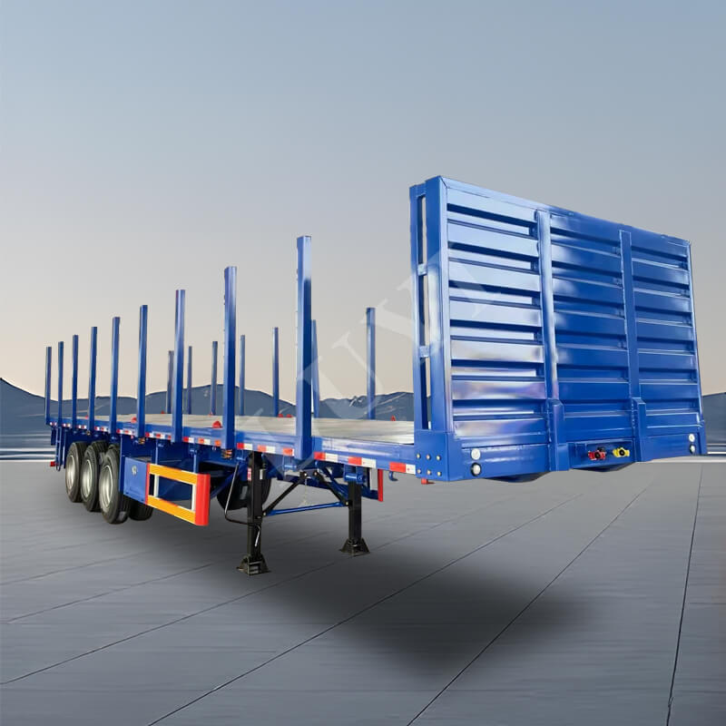 Semirreboque plano de aço com 3 eixos e 40 pés e 50 toneladas