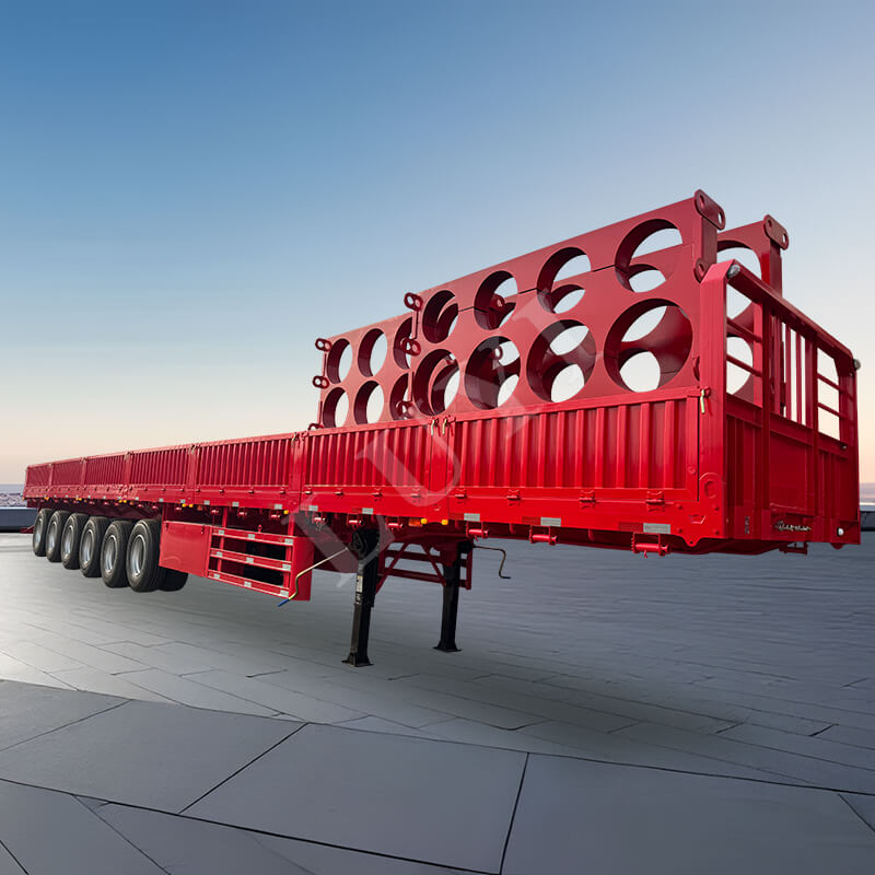 Semirreboque de parede lateral de 6 eixos, 15,5 metros, 80-100 toneladas e 40 pés, Semirreboque de parede lateral de 6 eixos, 15,5 metros, 80-100 toneladas e 40 pés,