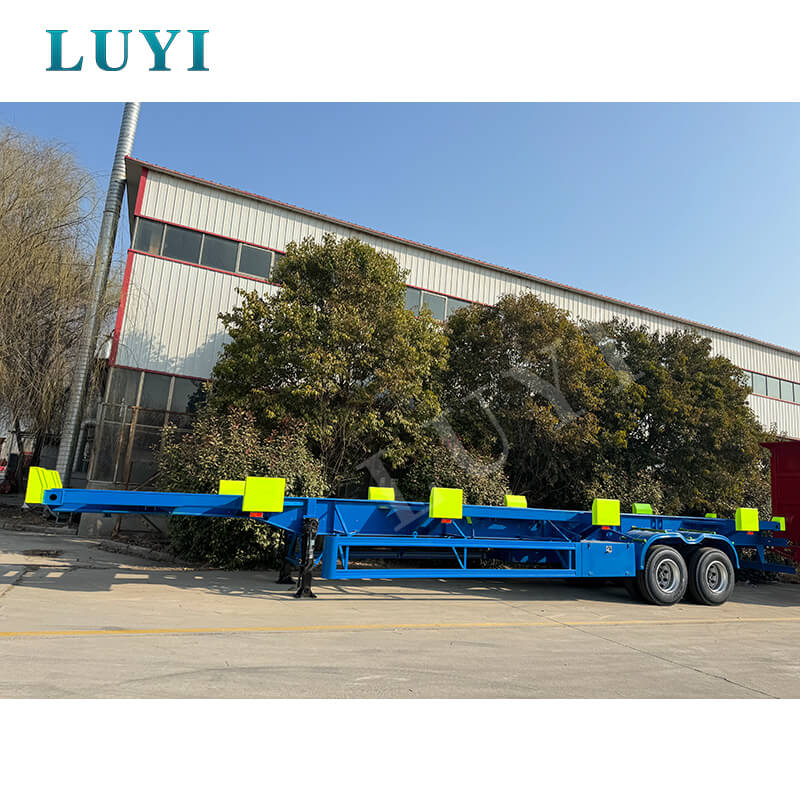 Venda semi-reboque esquelético de transporte de contêineres de doca de 60 toneladas