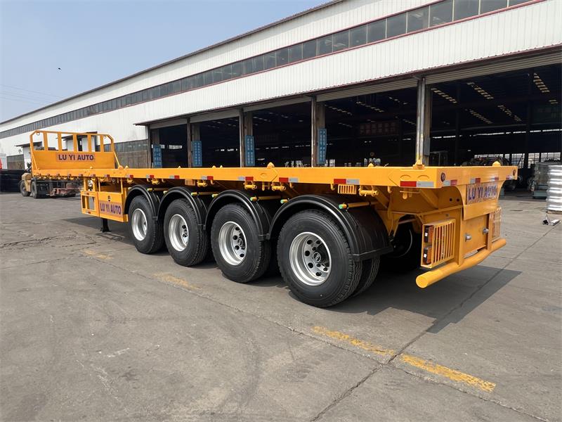 Semi-reboque plano resistente de 4 eixos 80T para transporte de contêineres e cargas pesadas