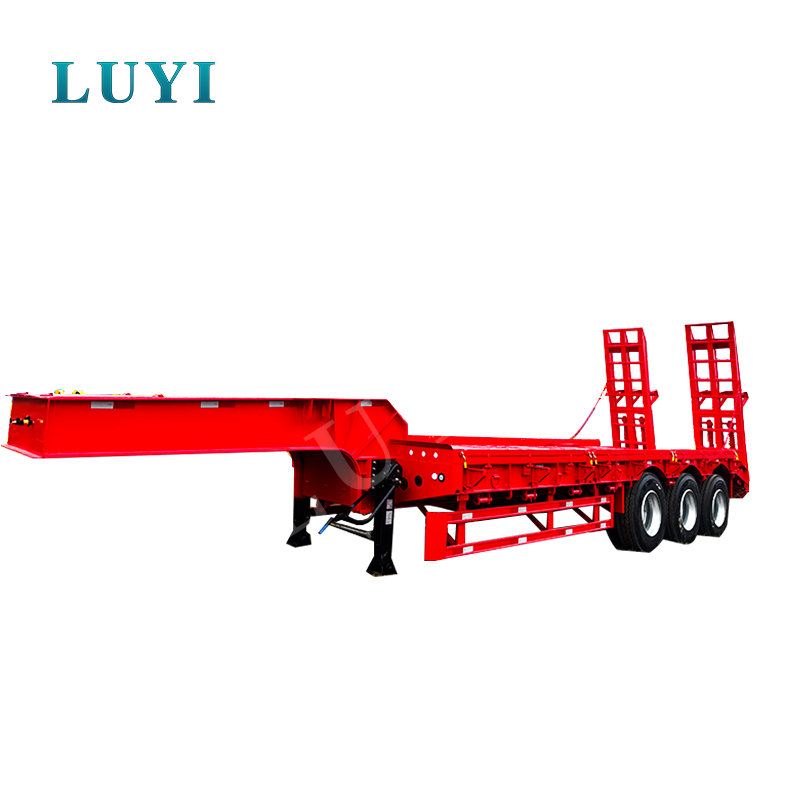 Semirreboque baixo de pescoço de ganso destacável de 60 toneladas com três eixos de alta qualidade
