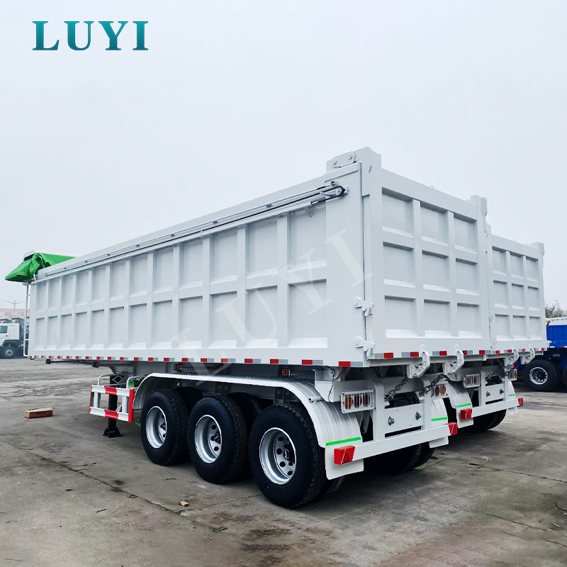 LUYI 3 eixos 80-100 Ton Semirreboque Basculante Traseiro