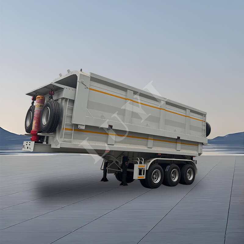 Semirreboque basculante traseiro de três eixos de 60-80 toneladas