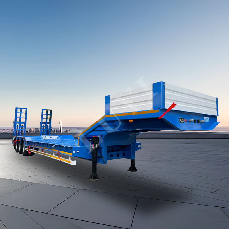 Semirreboque baixo de três eixos com capacidade de carga de 40-80 toneladas
