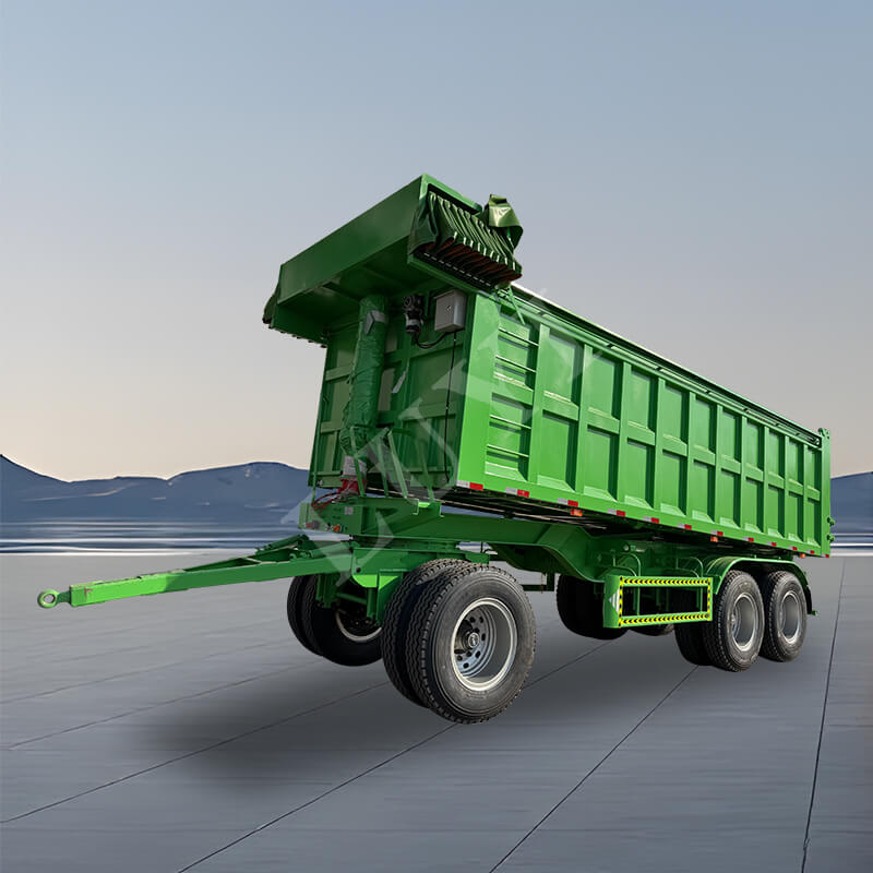 Semirreboque de descarga traseira retangular 30/50 cúbico de dois eixos Semirreboque de descarga traseira retangular 30/50 cúbico de dois eixos